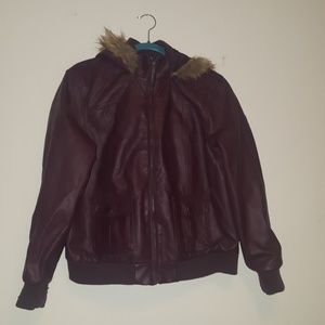 Brown leather jacket